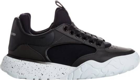 Alexander mcqueen Zwart Wit Leren Court Sneakers 1558 Blk Ch. Blk Whi Blk Zwart Heren