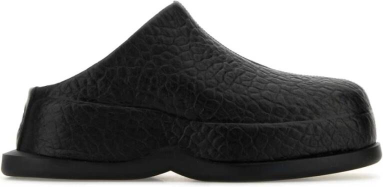 Alexander mcqueen Wave Zwarte Leren Platform Slippers Black Dames