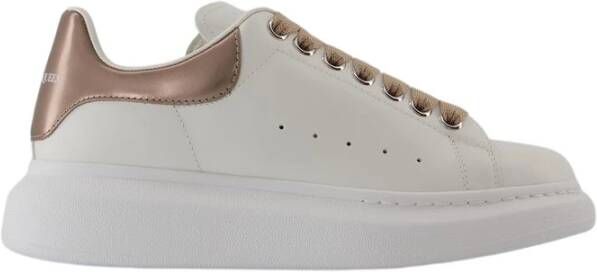 alexander mcqueen Wit Beige Leren Oversized Sneakers White Dames