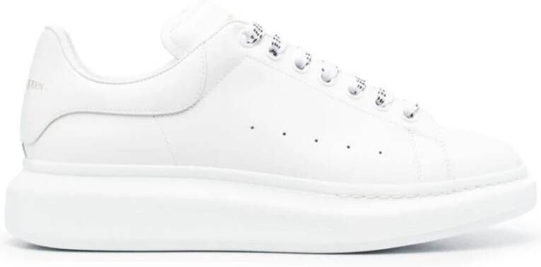 Alexander mcqueen Witte Leren Sneakers met Logo Print en Dikke Rubberen Zolen Wit Heren