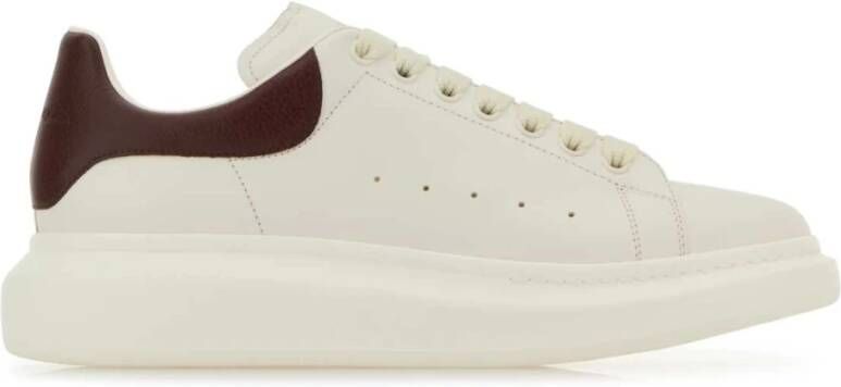 alexander mcqueen Witte leren sneakers met bordeauxrode hiel White Heren