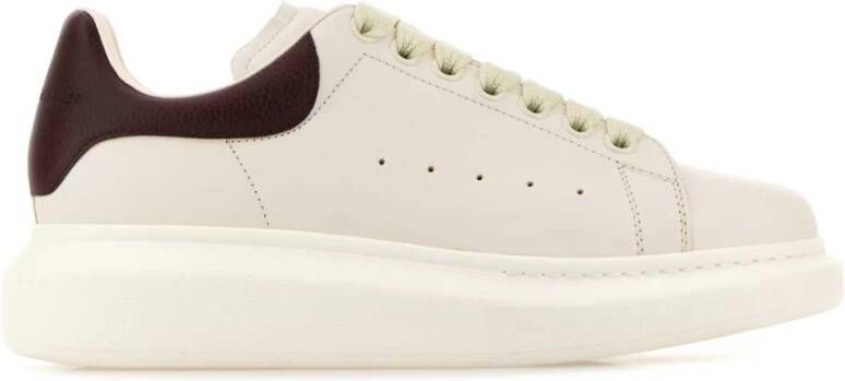 alexander mcqueen Witte leren sneakers met chocolade hiel White Dames