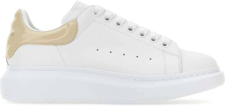 alexander mcqueen Witte leren sneakers met grijze hiel White Heren