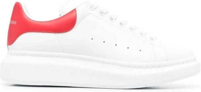 Alexander mcqueen Witte Leren Sneakers met Rode Suède Spoiler White