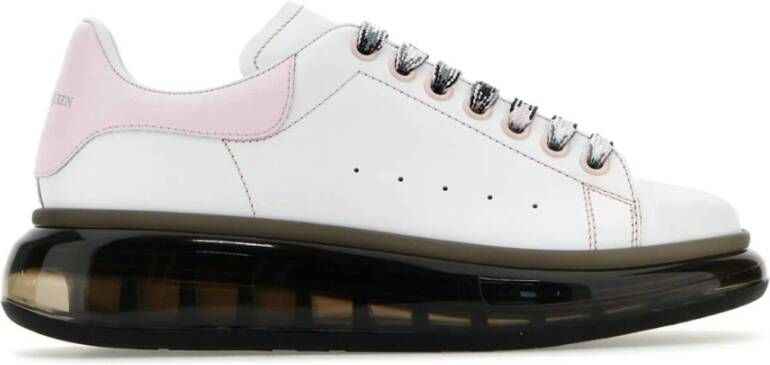 alexander mcqueen Witte leren sneakers met roze hiel Wit Dames