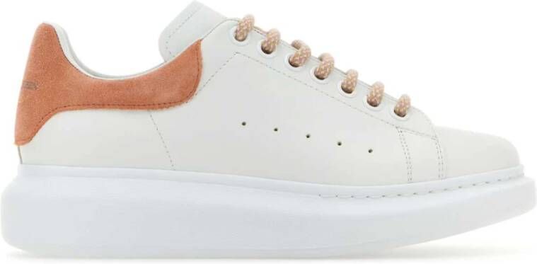 Alexander mcqueen sneakers oversized in wit leer en zilveren hak Meerkleurig Dames