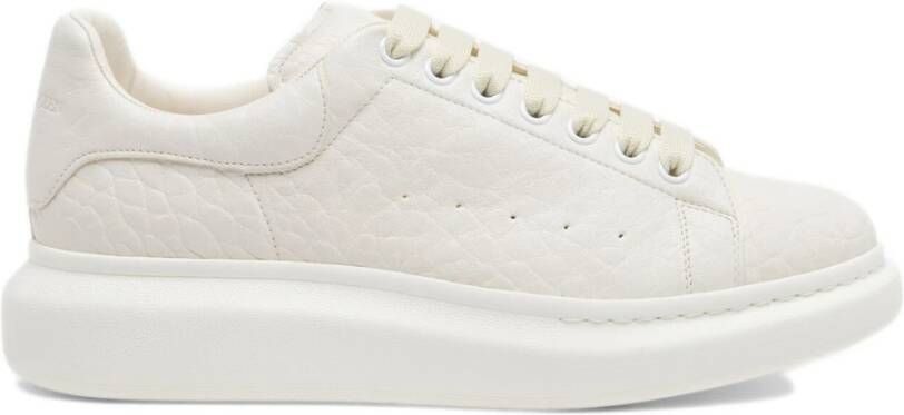 Alexander mcqueen Witte Leren Sneakers Ronde Neus White Heren