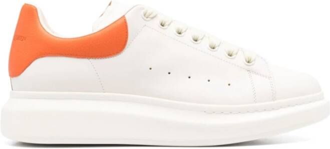 Alexander mcqueen Witte leren sneakers met bordeauxrode hiel White Heren