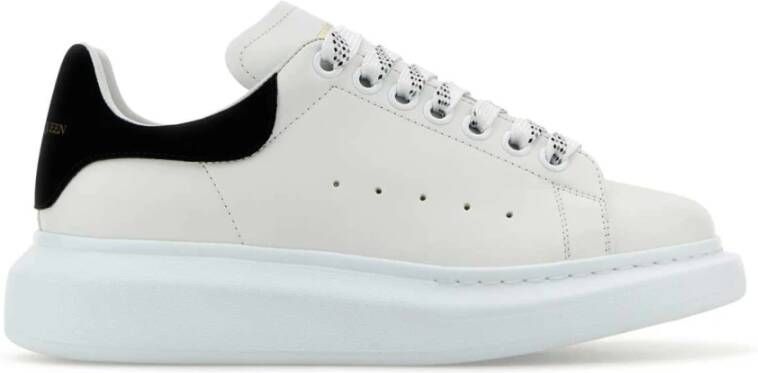 alexander mcqueen Witte Leren Sneakers Zwarte Suède Hiel White Dames