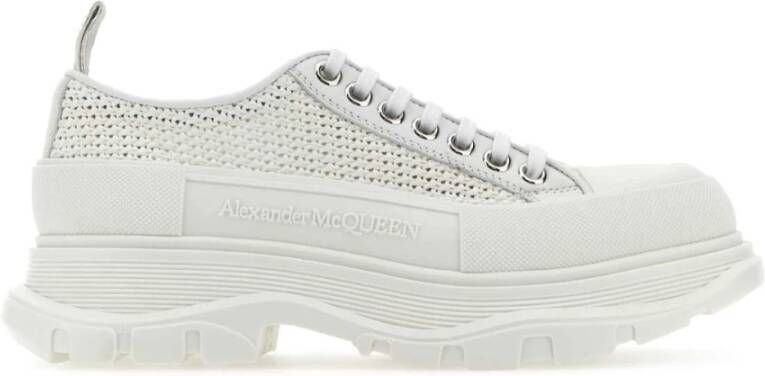 Alexander mcqueen Witte Raffia Tread Slick Sneakers White Dames