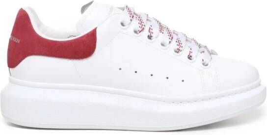 alexander mcqueen Witte Rode Leren Sneakers met Oversized Zool White Dames