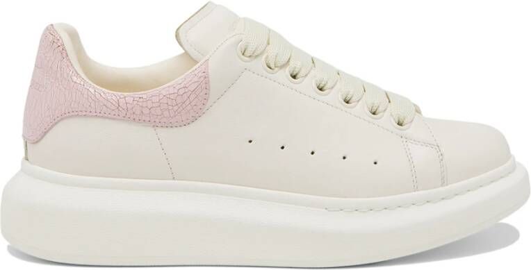 Alexander mcqueen Witte leren sneakers met bordeauxrode hiel White