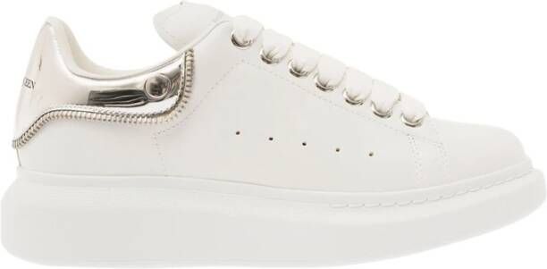 Alexander mcqueen Witte Sneakers met Spiegelende Hielkap White Dames