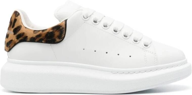 Alexander mcqueen Witte Luipaard Oversized Sneakers Leer White Dames