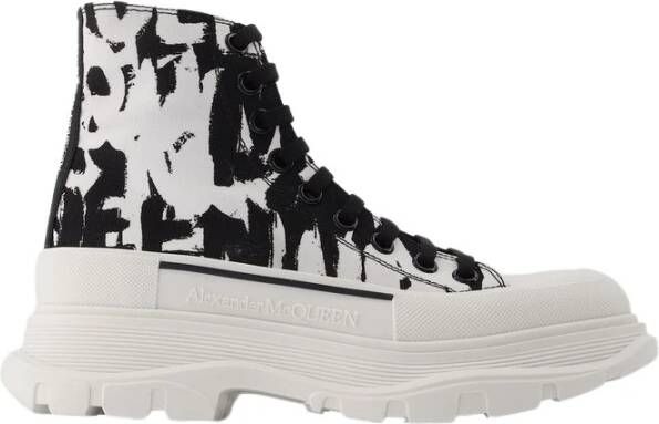 Alexander mcqueen Witte Stoffen Platform Sneakers Multicolor Dames