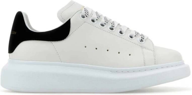 Alexander mcqueen Witte lage sneakers met zwarte suède hiel White Dames