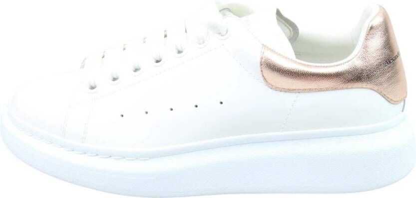 Alexander mcqueen Witte Roze Gouden Sneaker met Grote Veters White Dames