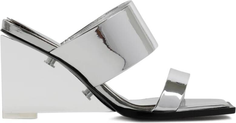 alexander mcqueen Zilver Metallic Sandalen met Glazen Platform Gray Dames