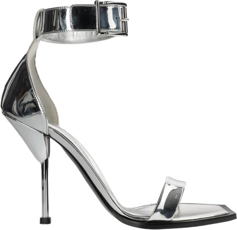 Alexander mcqueen Zilveren Hak Sandalen voor Moderne Vrouwen Gray Dames