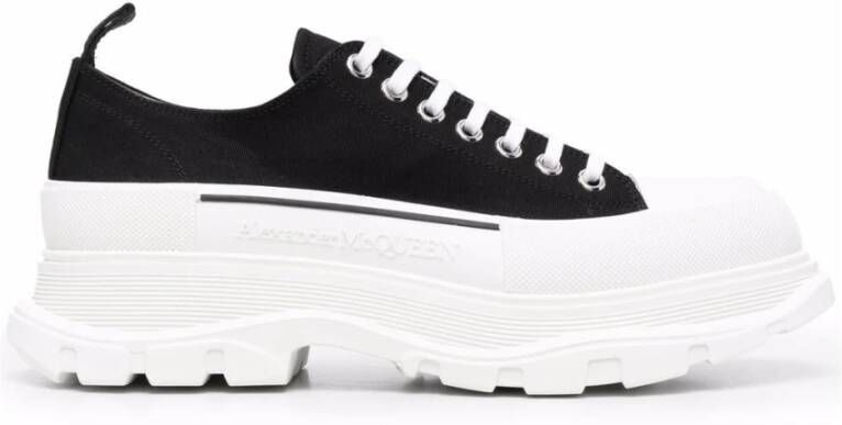 alexander mcqueen Zwart en Wit Tread Slick Sneakers Black Heren