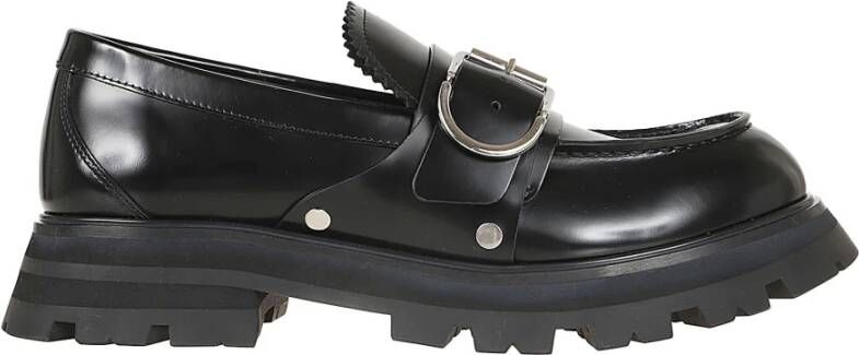 alexander mcqueen Zwart Zilver Leren Zool Schoen Black Heren