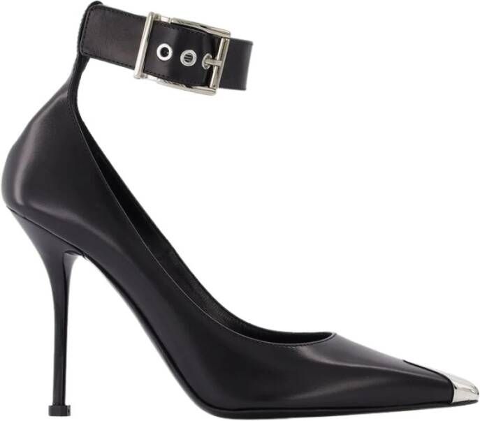 Alexander mcqueen Zwarte Boxcar Pumps met Zilveren Accenten Black Dames