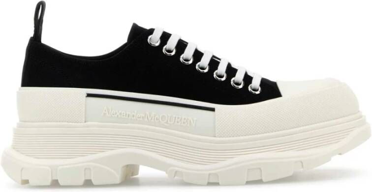 Alexander mcqueen Zwarte Canvas Tread Slick Sneakers Black Heren