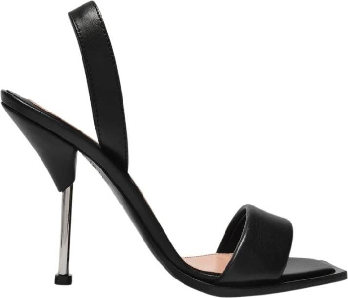 Alexander mcqueen Zwarte en Zilveren Leren Sandalen Zwart Dames