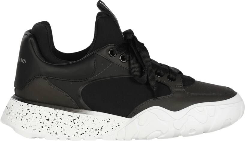 Alexander mcqueen Zwart Wit Leren Court Sneakers 1558 Blk Ch. Blk Whi Blk Zwart Heren