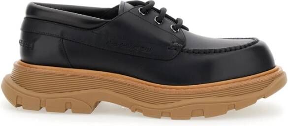 Alexander mcqueen Zwarte Leren Derby Veterschoenen Black Heren