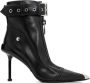 Alexander mcqueen Zwarte Leren Enkellaarzen Puntige Neus Black Dames - Thumbnail 1