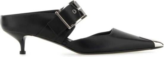 Alexander mcqueen Zwarte leren Hardware sabot Black Dames