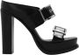 Alexander mcqueen Zwarte leren platformmuiltjes Zwart Dames - Thumbnail 1