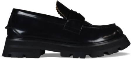 alexander mcqueen Zwarte Leren Seal Loafers Black Heren