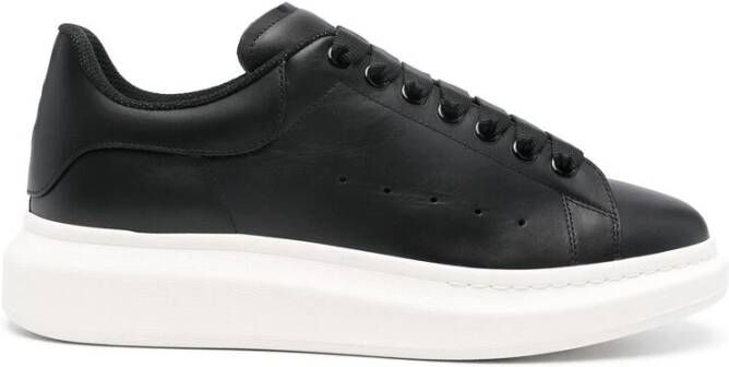 Alexander mcqueen Zwarte Leren Sneaker met Logodetails Black Heren