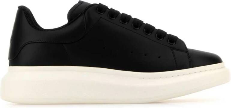 Alexander mcqueen Zwarte leren sneakers met hak Black Heren