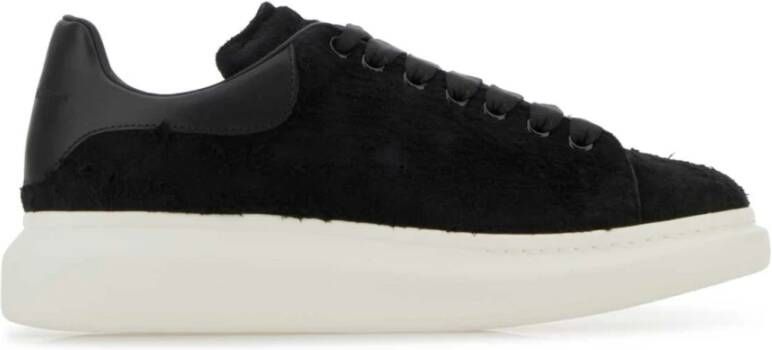 Alexander mcqueen Zwarte Leren Sneakers met Hak Black Heren