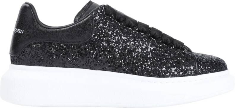 Alexander mcqueen Zwarte Leren Sneakers met Strass Black Dames