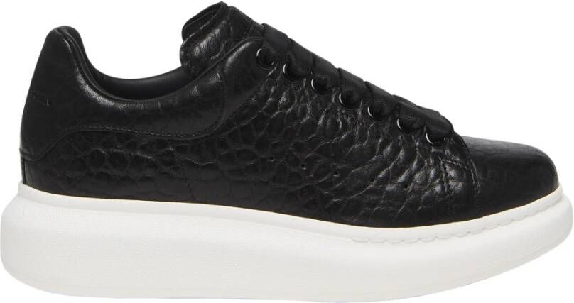 Alexander mcqueen Zwarte Leren Sneakers Ronde Neus Black Dames