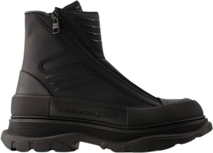 Alexander mcqueen Zwarte Leren Tread Slick Laarzen Black Heren