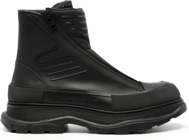 Alexander mcqueen Zwarte Leren Tread Slick Laarzen Black Heren