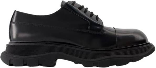 Alexander mcqueen Zwarte leren Tread veterschoenen Black Heren