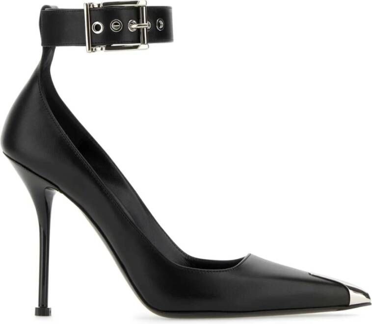 alexander mcqueen Zwarte Punk Leren Pumps Black Dames