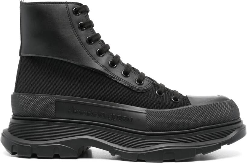 Alexander mcqueen Zwarte Veterschoenen met Rubberen Zool Black Heren