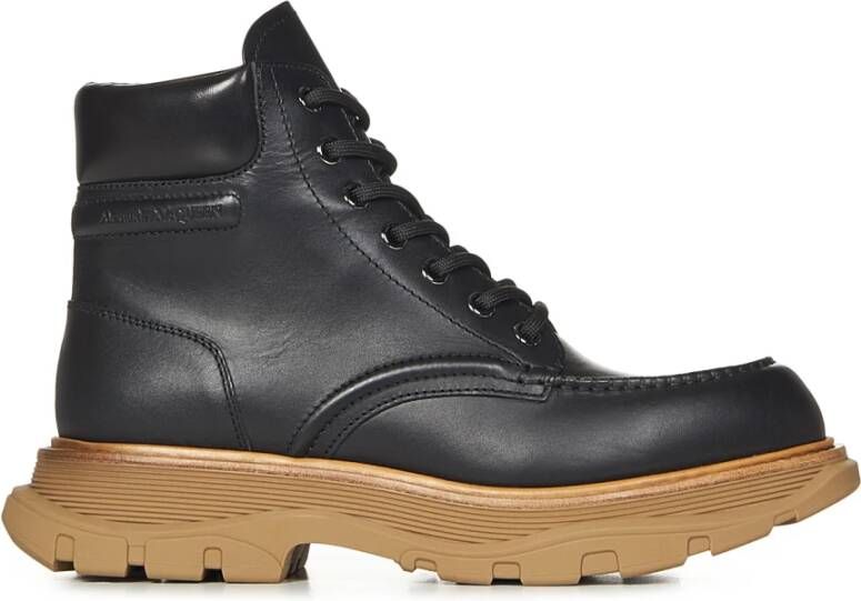 Alexander mcqueen Zwarte Veterschoenen van Leer Black Heren