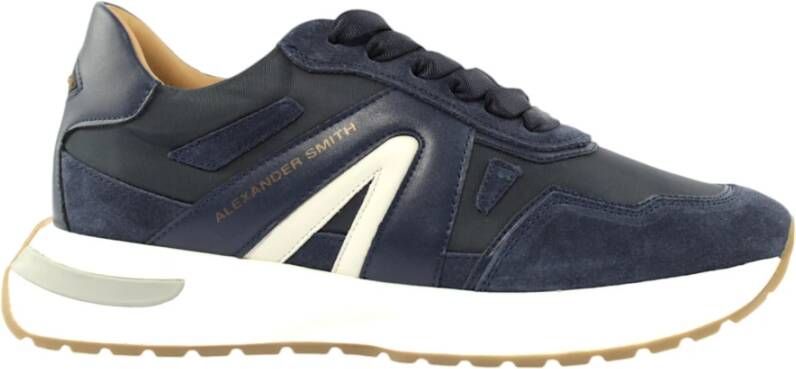 Alexander Smith Blauwe Casual Sneakers voor Mannen Blue Heren