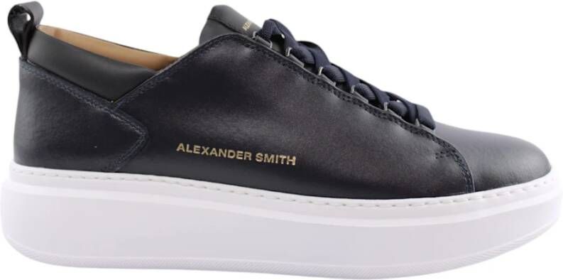 Alexander Smith Blauwe Casual Sneakers voor Mannen Blue Heren