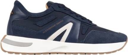 Alexander Smith Blauwe Runner Sneakers met Brede Veters Blue Heren