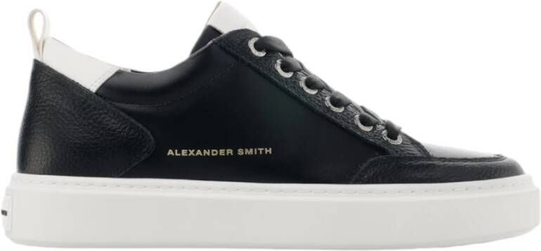 Alexander Smith Zwart Wit Bond Sneakers voor Mannen Black Heren