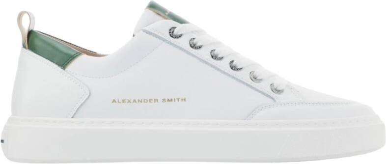 Alexander Smith Bond Sneakers met Contrastdetails White Heren